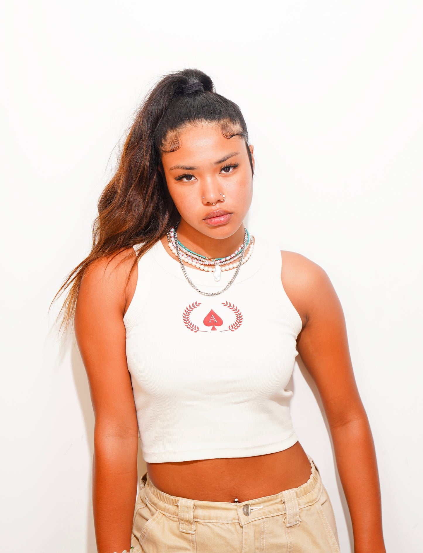 Cream Crop tank